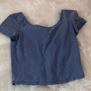 American Eagle Outfitters Slate Blue Scoop Neck Crop Top